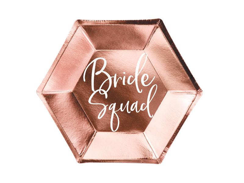Teller Bride Squad, roségold, 23cm (1 VPE / 6 Stk.) - FeierGlanz